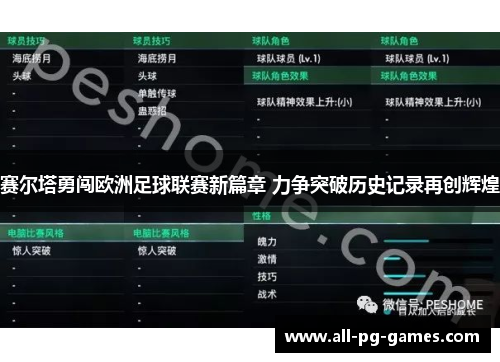 赛尔塔勇闯欧洲足球联赛新篇章 力争突破历史记录再创辉煌